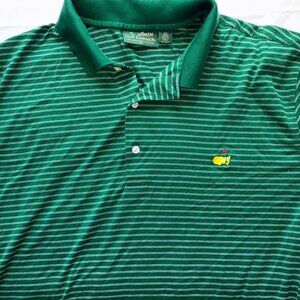 Amen Corner Augusta National Golf Polo Striped Mens XL Green Pima Cotton